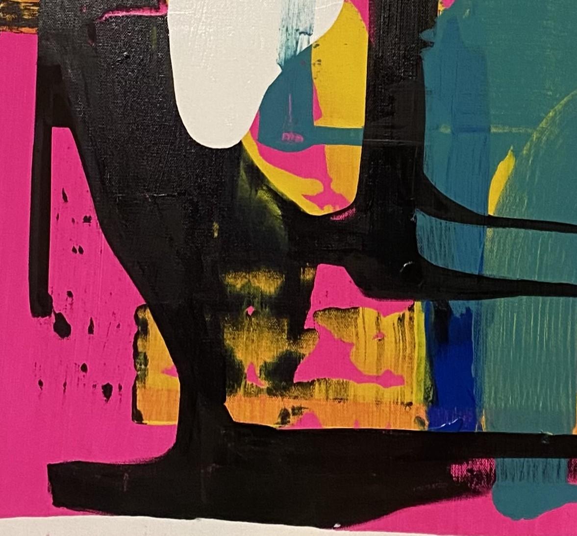 „Miami“ (2022) von Jennifer Bobola, Abstraktes Gemälde in Mischtechnik im Angebot 3