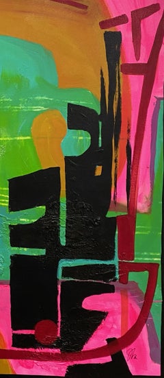 "Satellite" (2022) by Jennifer Bobola, Mixed Media Abstract Painting