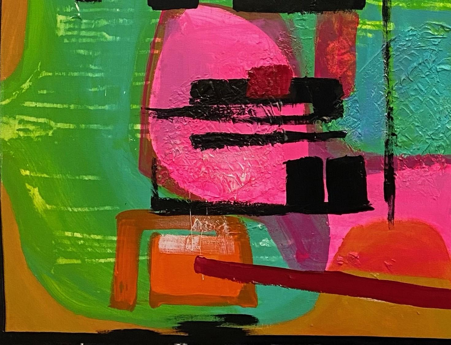 „Satellit“ (2022) von Jennifer Bobola, Abstraktes Gemälde in Mischtechnik im Angebot 3