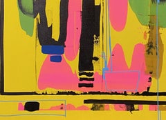 "Yellow" (2022) by Jennifer Bobola, Mixed Media Abstract Painting