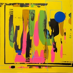 "Giallo" (2022) di Jennifer Bobola, pittura astratta a tecnica mista