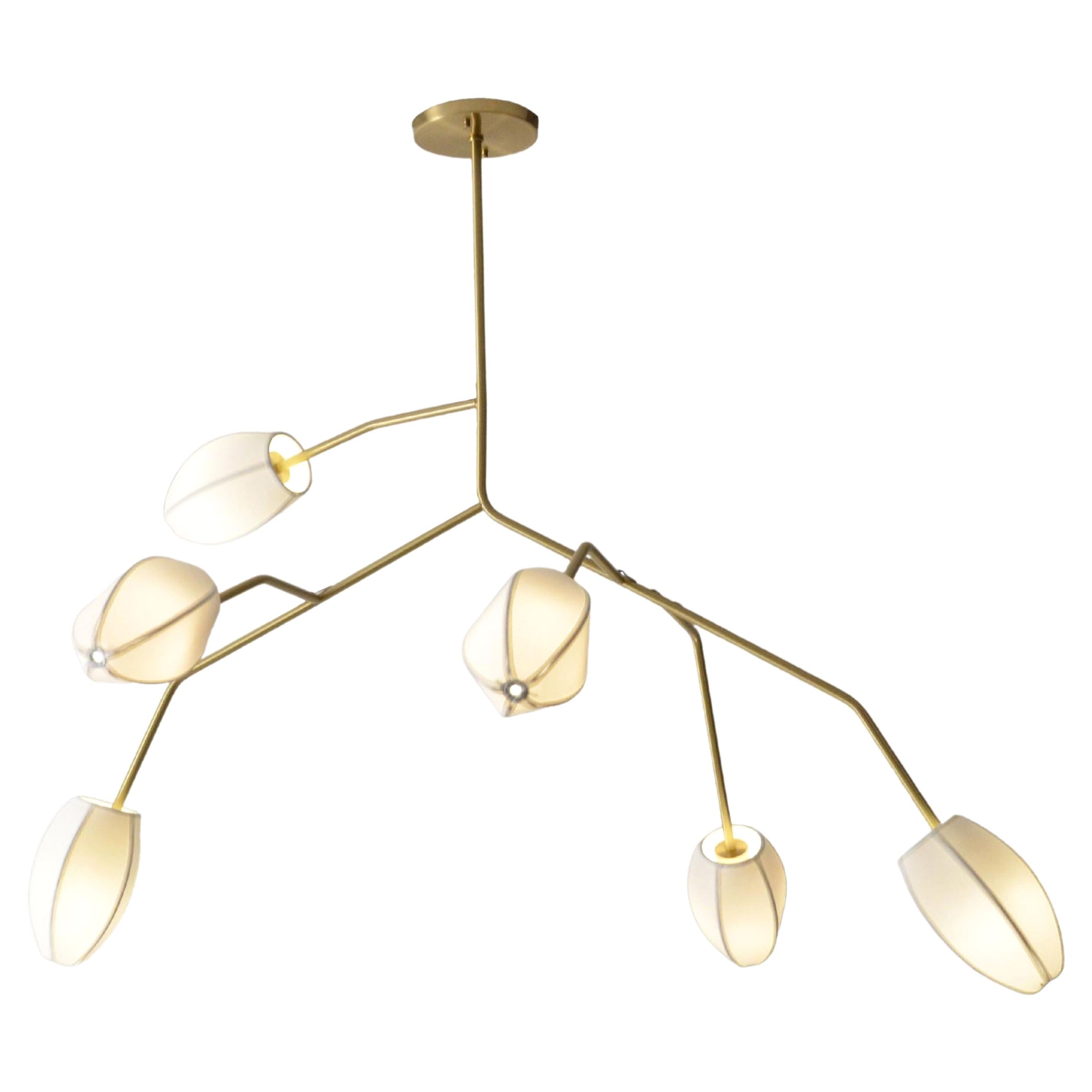 Jennifer - Lampada a sospensione brasiliana contemporanea in ottone scultoreo - Max