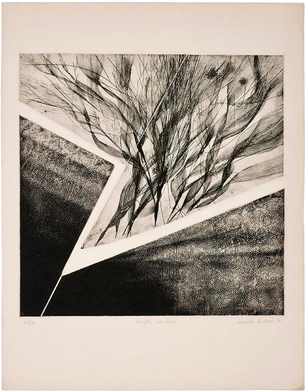 Etching with relief. Canadian artist. Hauntingly beautiful and meticulous hand-tinted etching. Jennifer Dickson’s work has been exhibited internationally as well as reproduced in publications by the Porcupine’s Quill Press, and McClelland & Stewart.