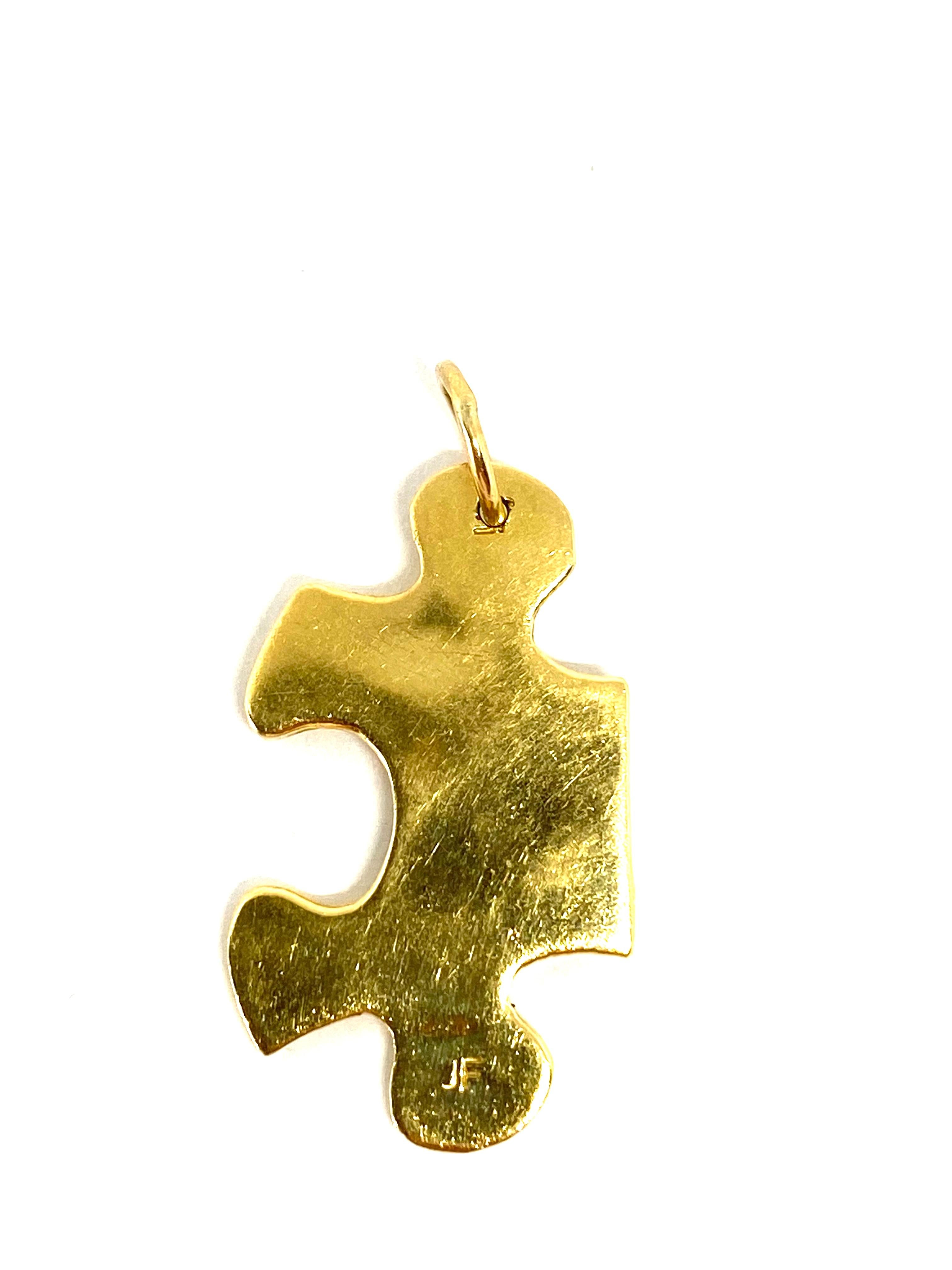 gold puzzle piece charm