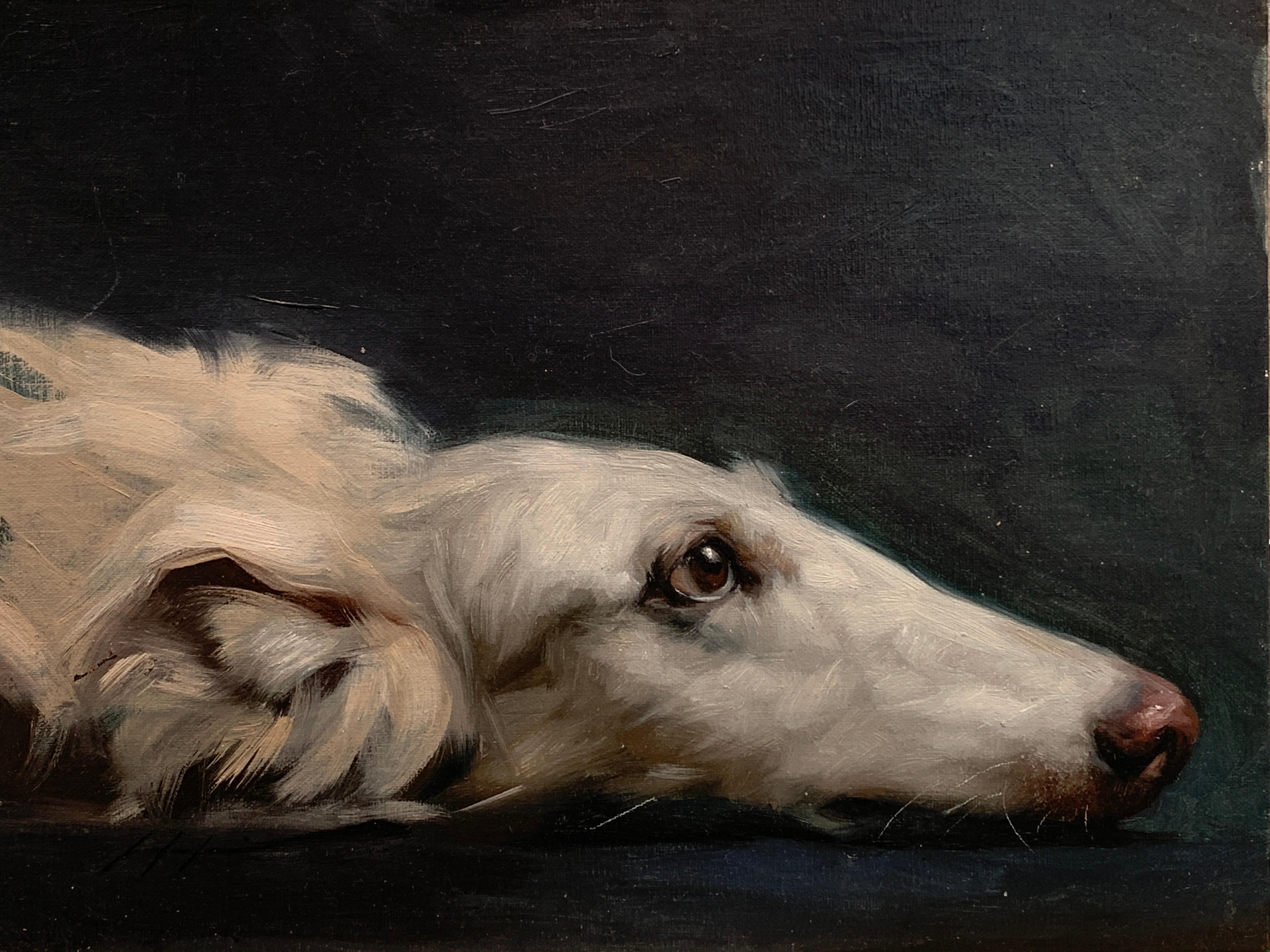 Jennifer Gennari Portrait Painting - Exceptional Portrait of a Borzoi dog