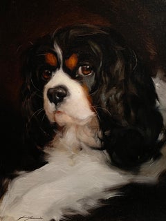 Exceptional Portrait of a King Charles Cavalier spaniel dog