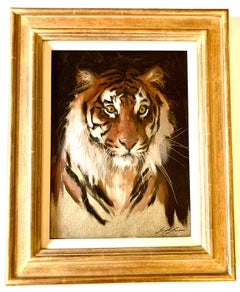 Portrait d'un tigre, regardant le peintre/artiste