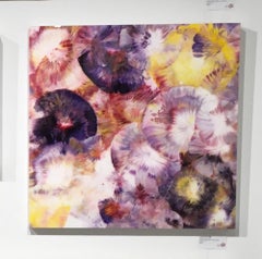 Jennifer Glover Riggs, Celebrate No 10, acrylique, résine, abstrait, violet, jaune