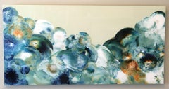 Jennifer Glover Riggs, Float 1, Acrylic, Resin, Abstract, Blue, Green