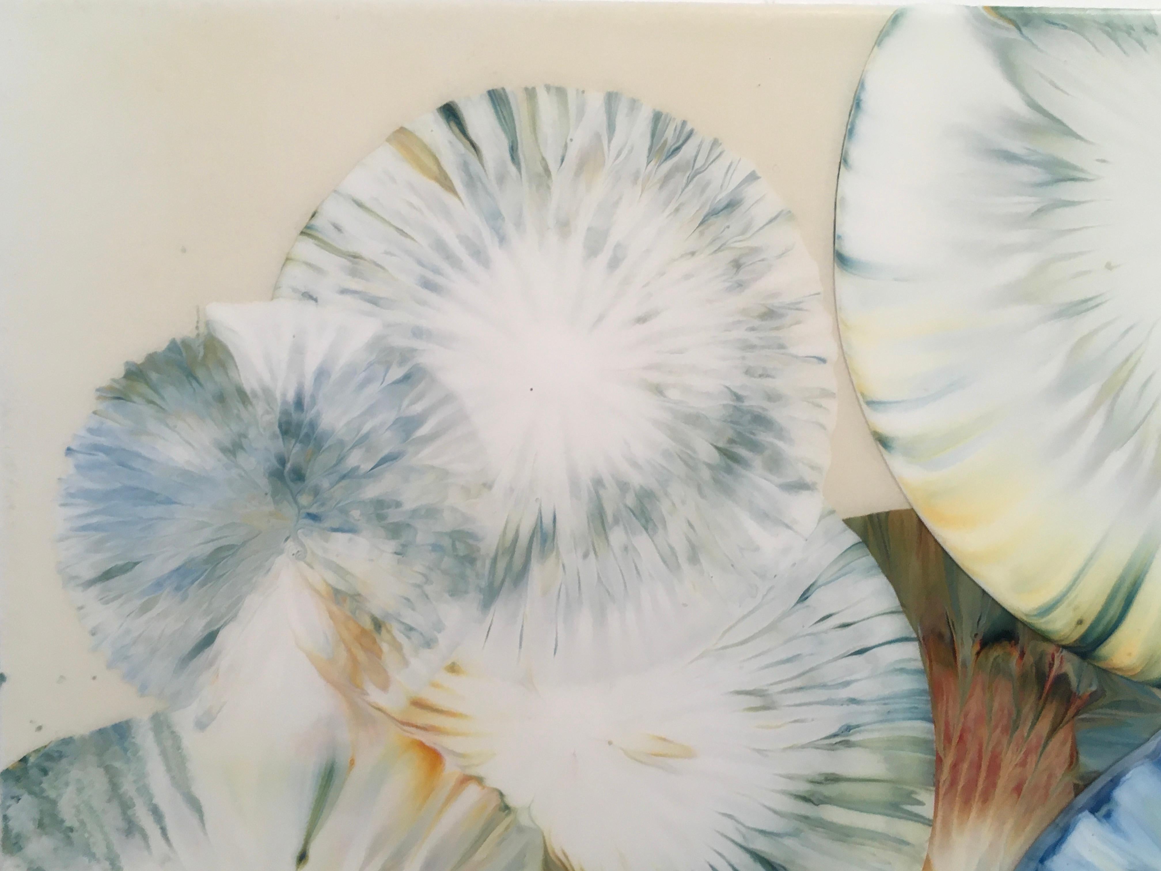 Jennifer Glover Riggs, Gaea 21, Acrylic, Resin, Abstract, Blue, Circular 1