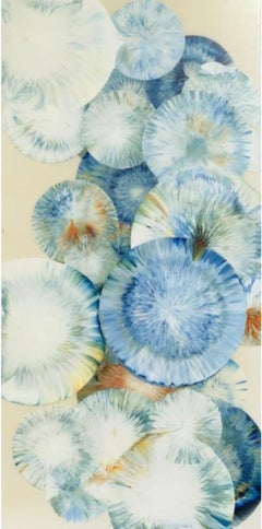 Jennifer Glover Riggs, Gaea 21, Acrylic, Resin, Abstract, Blue, Circular