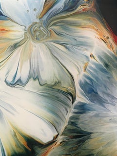 Jennifer Glover Riggs, Look Closely 2, Acrylic, Resin, Abstract, Blue, Green