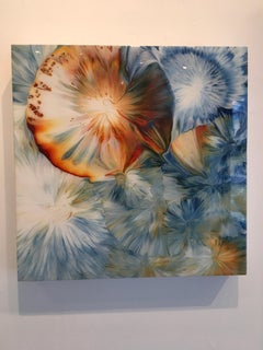 Jennifer Glover Riggs, Look Closely 8, Acrylic, Resin, Abstract, Blue, Green