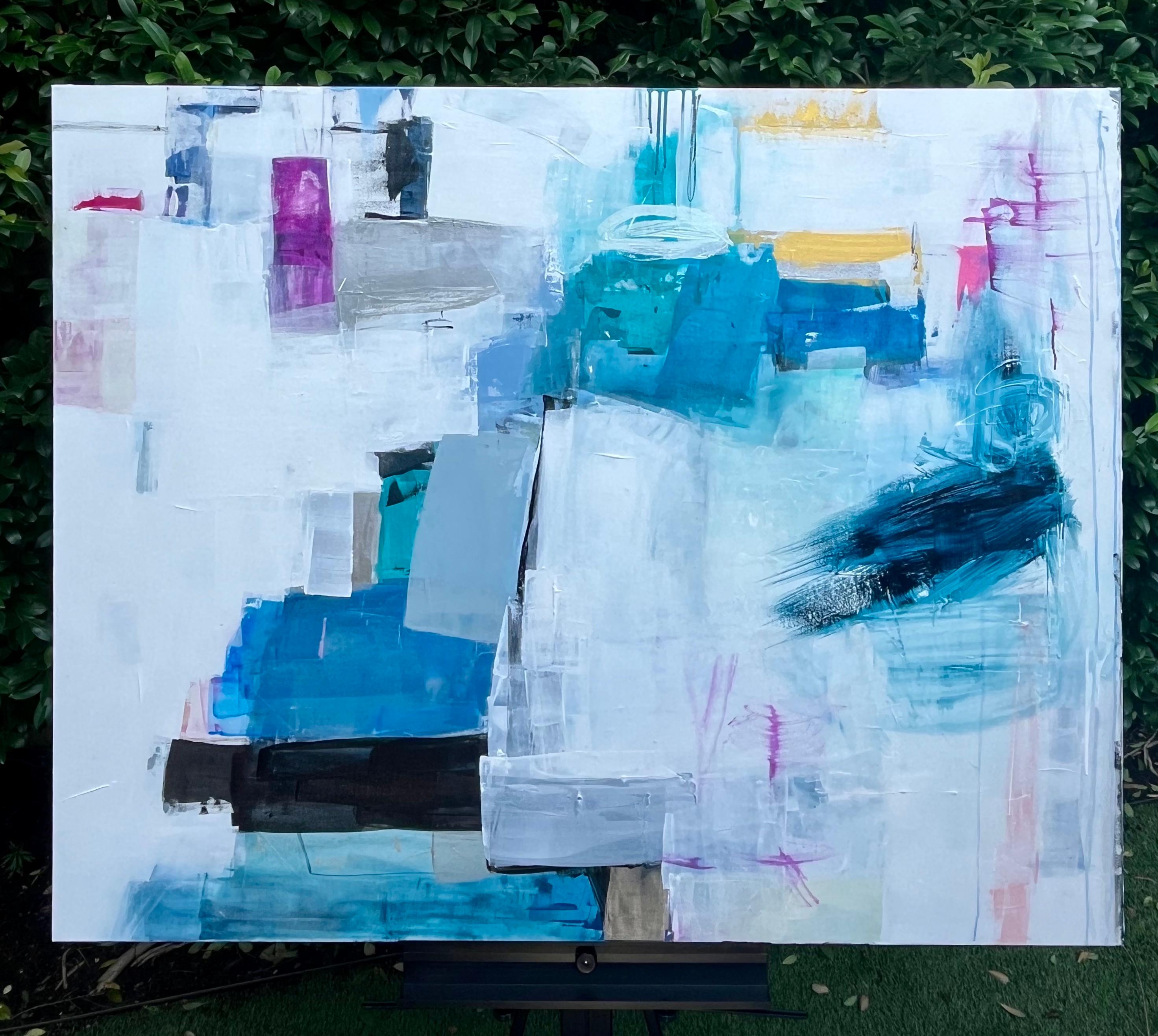 <p>Commentaires de l'artiste<br />Cette pièce abstraite présente un éventail dynamique de couleurs, de textures et de finitions. Selon l'angle de vue et l'heure de la journée, il capte et reflète la lumière de multiples façons, lui conférant ainsi