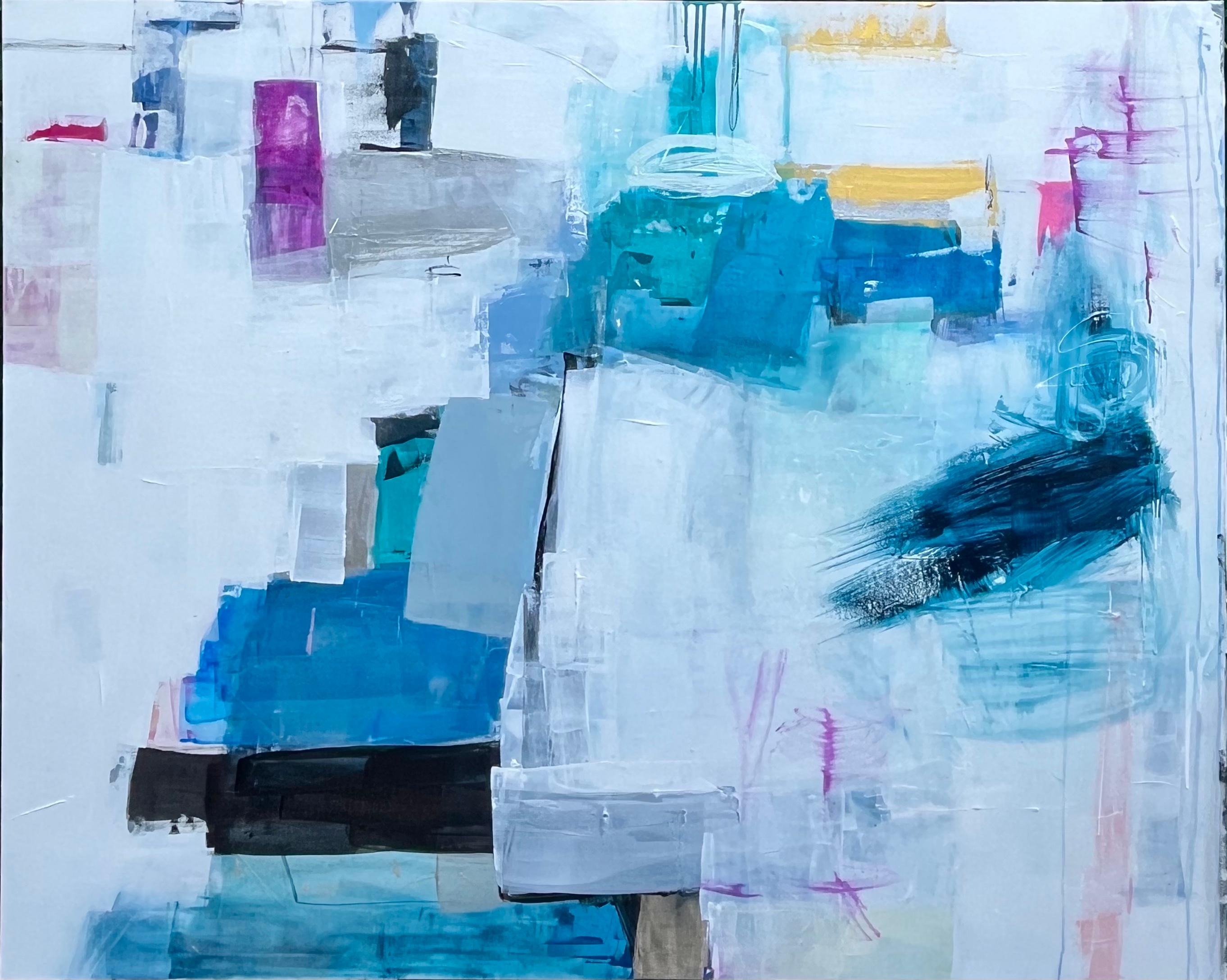 Stand in Motion, peinture abstraite - Mixed Media Art de Jennifer Hanson