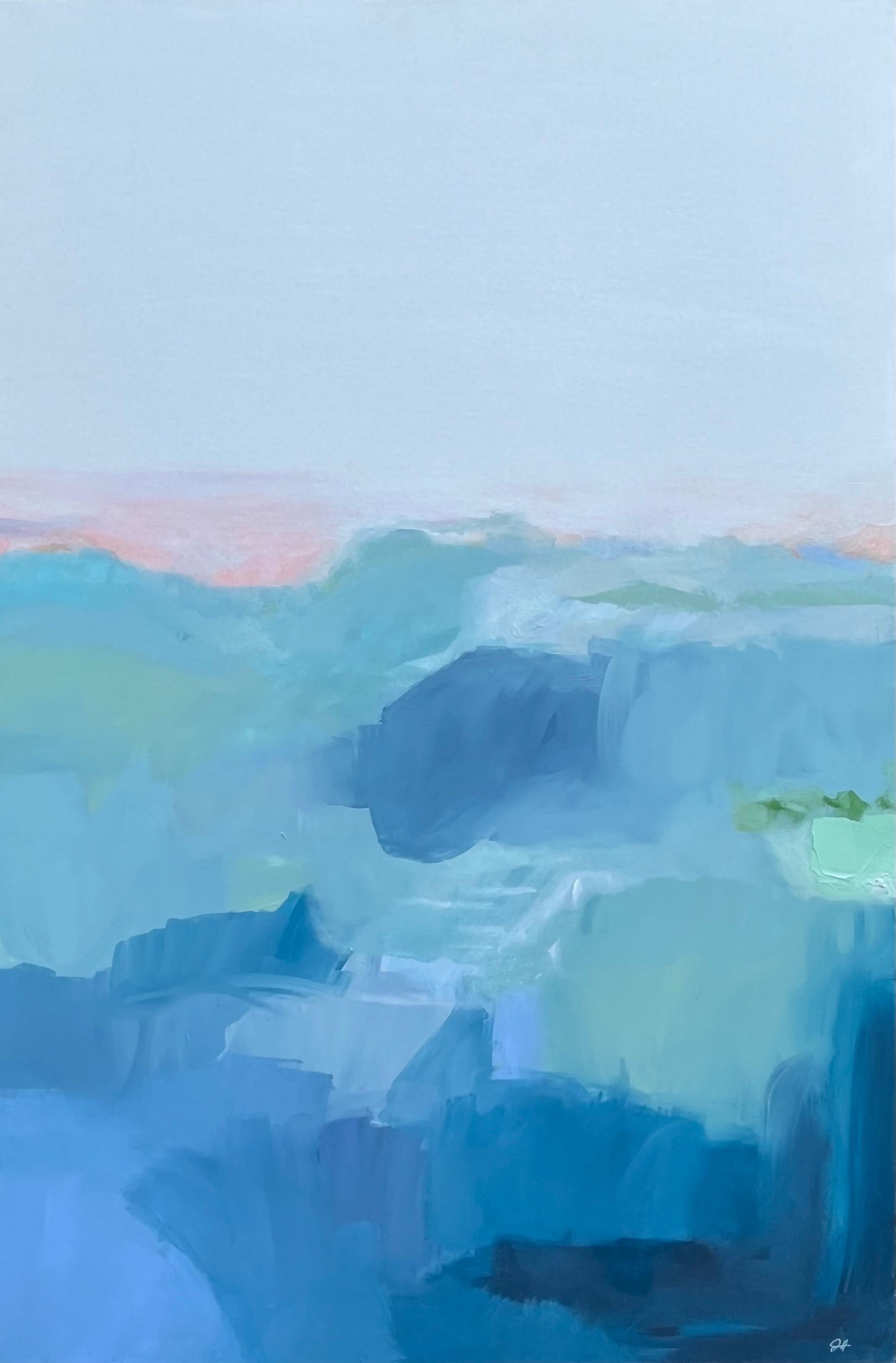 Landscape Painting di Jennifer Hanson - Distanza, Pittura astratta