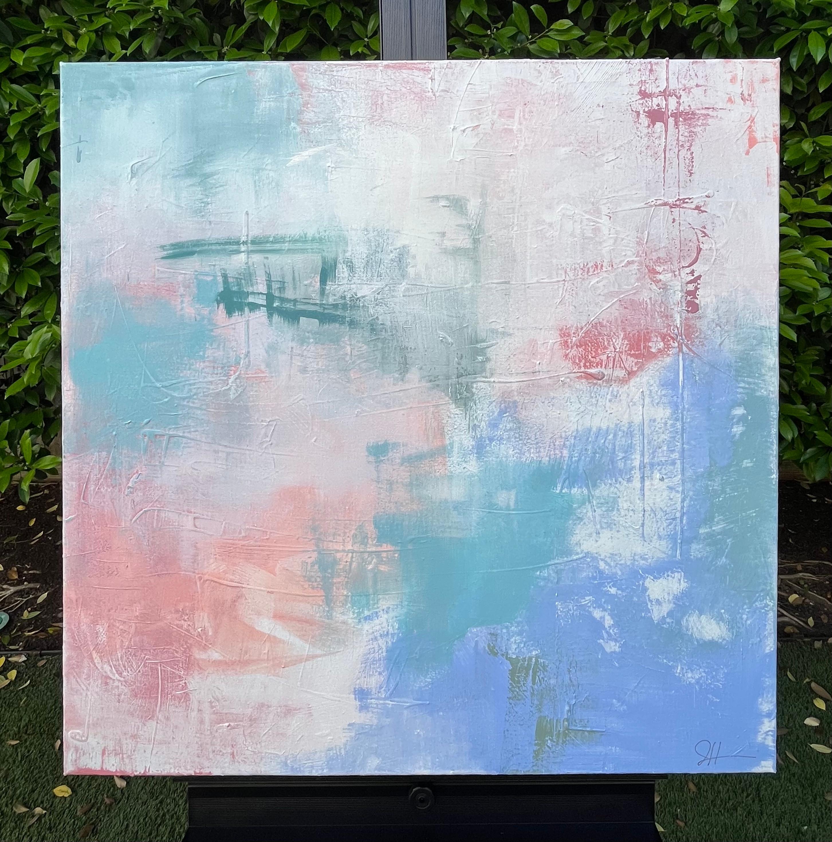 <p>Artist Comments<br />Pastel hues depict the vibrant image of a sunset at a beach. Color blocks capture the uplifting energy of the seascape, with the expansive sky and shifting clouds and waves. The abstract composition remains soft yet grounded