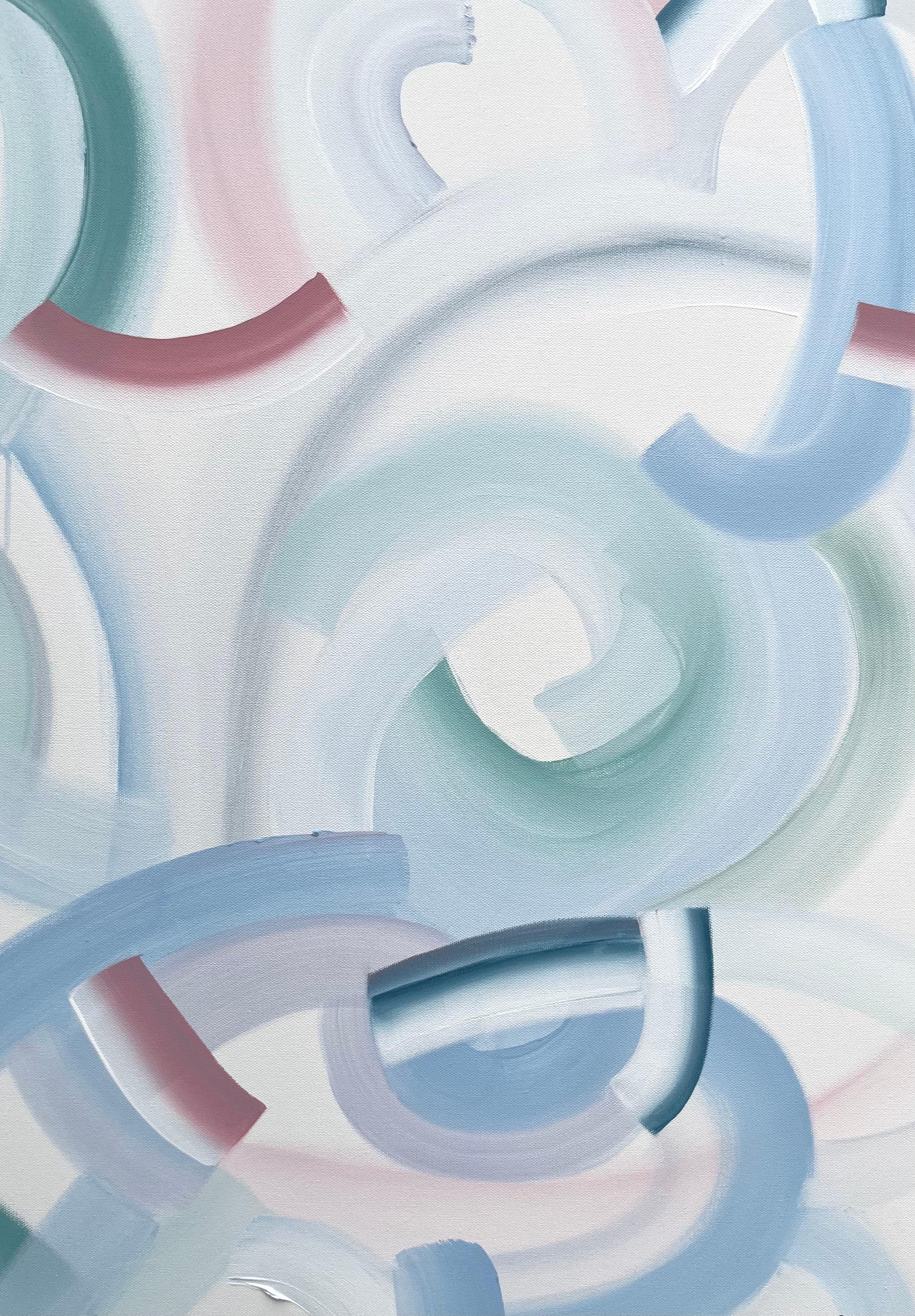Loses, abstraktes Gemälde (Blau), Abstract Painting, von Jennifer Hanson