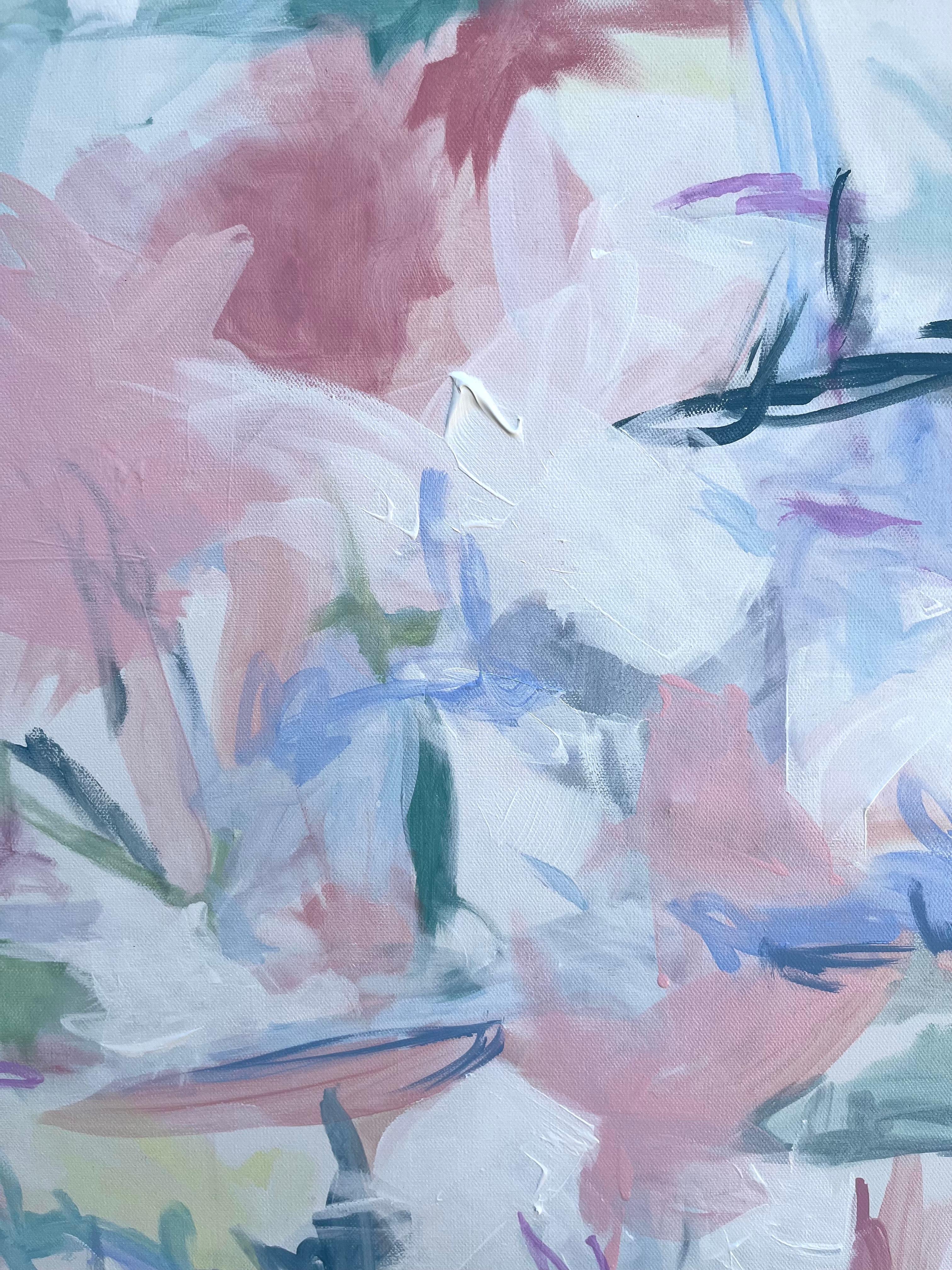 I pezzi si incastrano, Pittura astratta - Still-Life Painting Blu di Jennifer Hanson