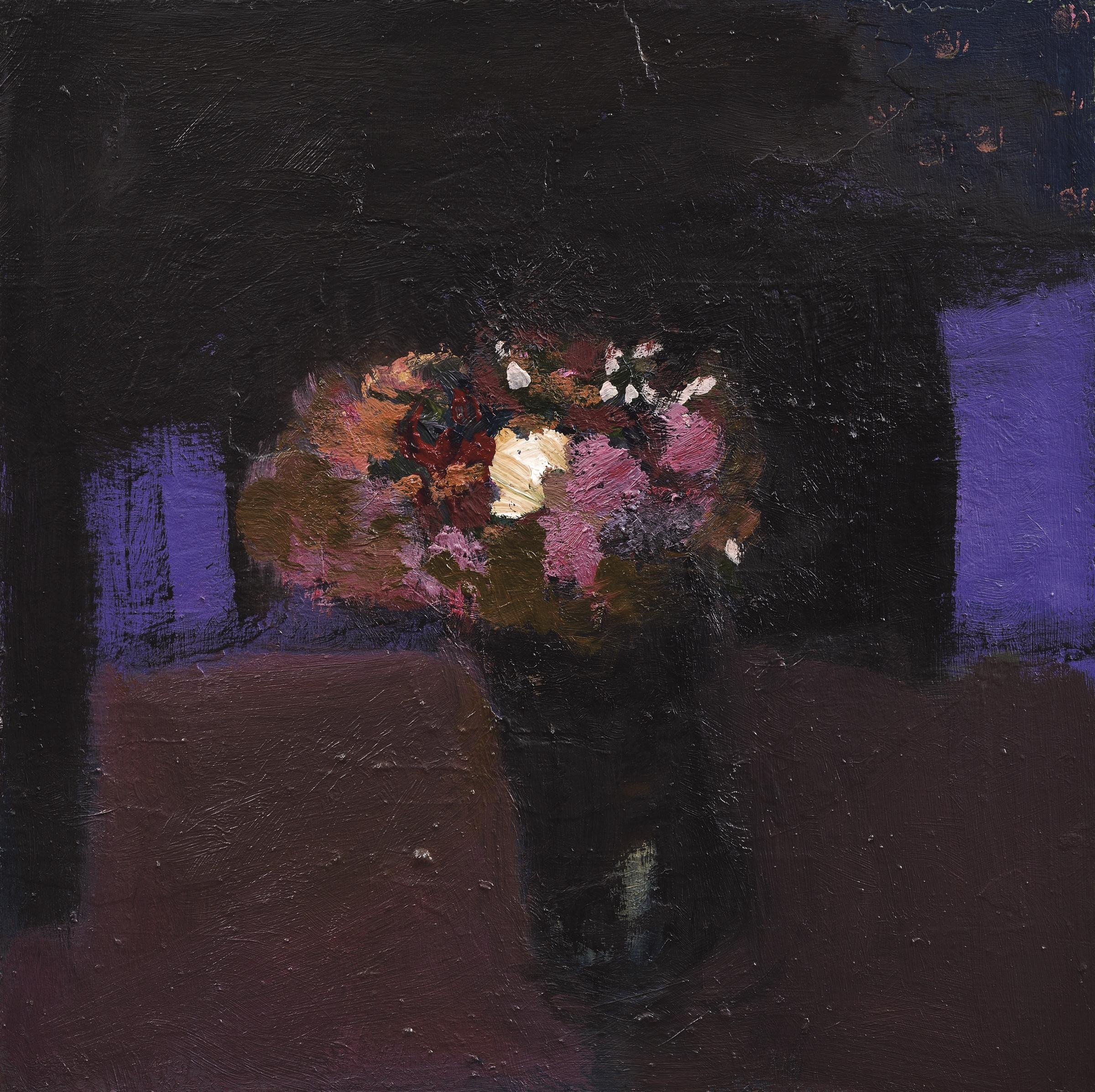 Jennifer Hornyak Still-Life Painting - Blue Violet with Black