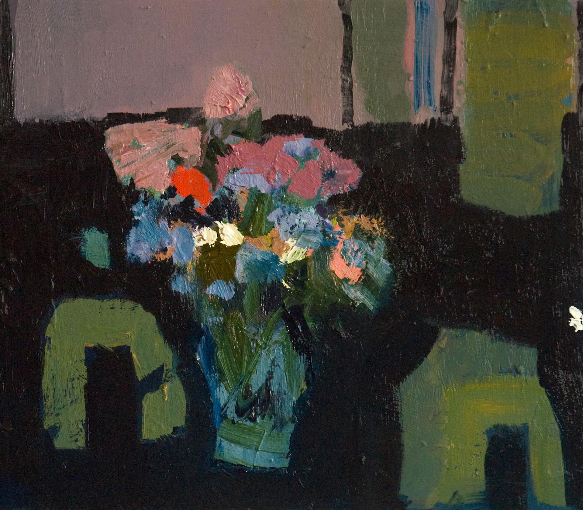 Jennifer Hornyak Still-Life Painting - Flowers with Bone Black