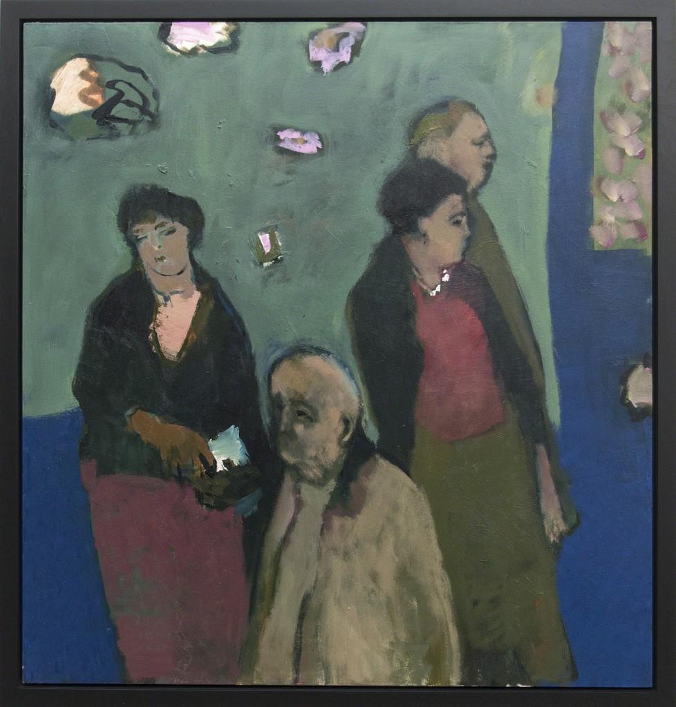 Four Figures - Large green, blue, red, man and women figurative oil