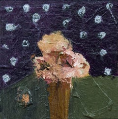 Homestar - small expressionist still life indigo with silver stars