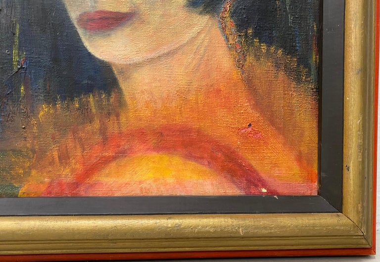 Jennifer Hornyak Portrait of a Woman in Orange C.1980s For Sale 1