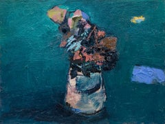 Blue Promise - contemporary, floral, still-life, oil on panel