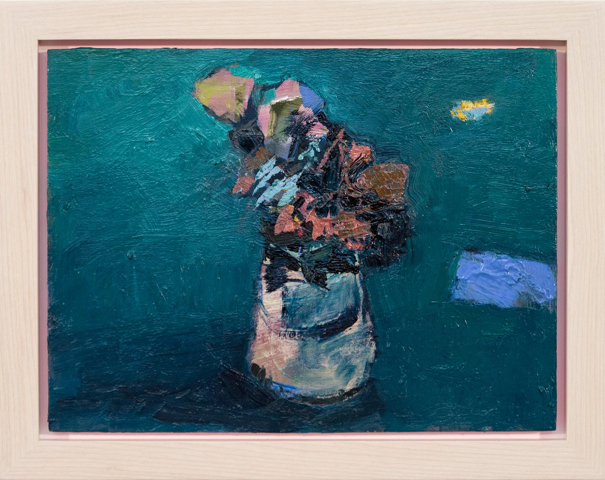 Jennifer Hornyak Still-Life Painting - Blue Promise - contemporary, floral, still-life, oil on panel