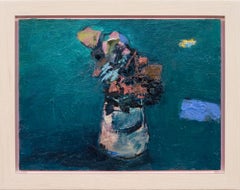 Blue Promise - contemporary, floral, still-life, oil on panel