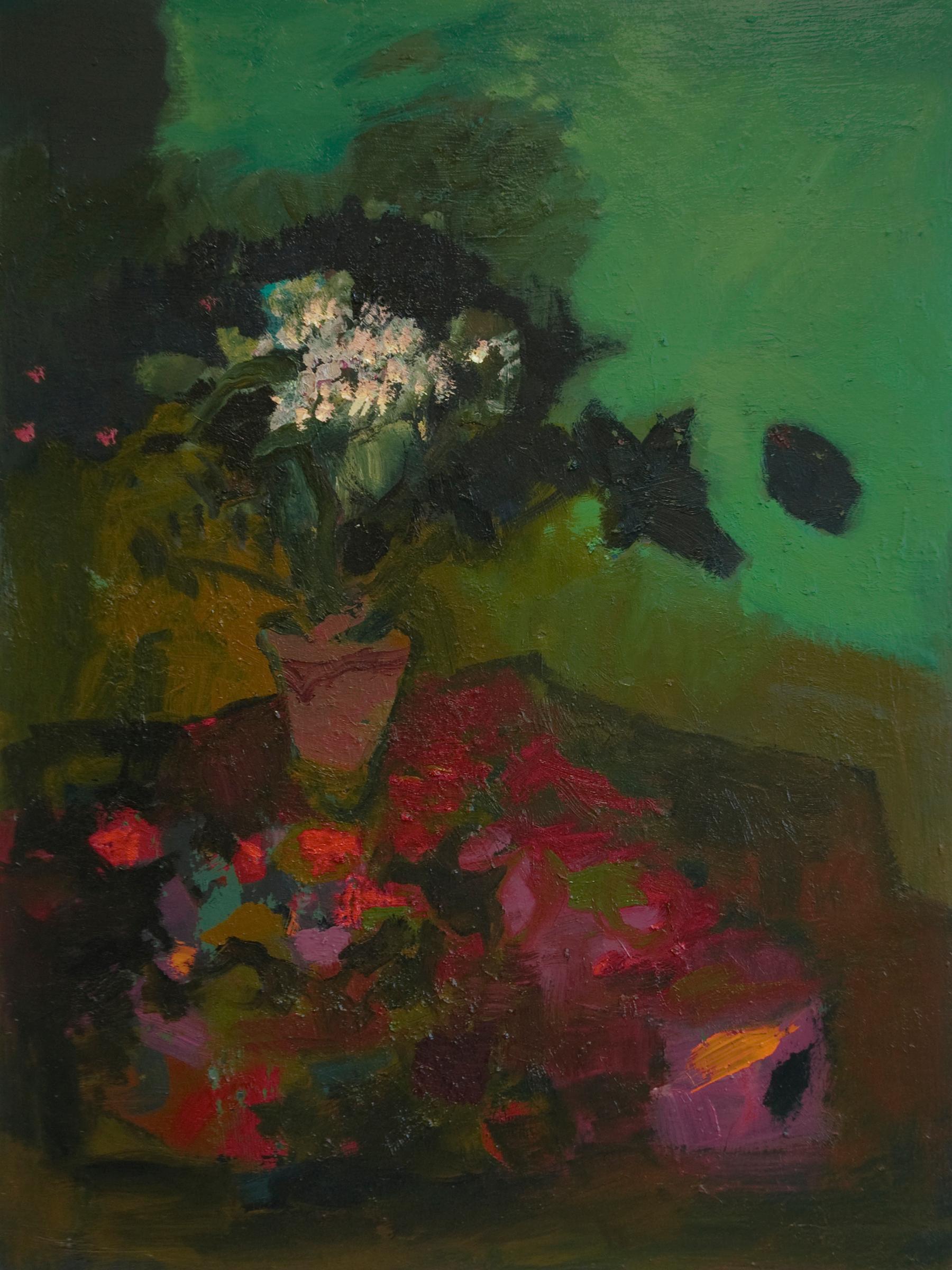 Jennifer Hornyak Still-Life Painting - Dickinson Green with Terra Cotta