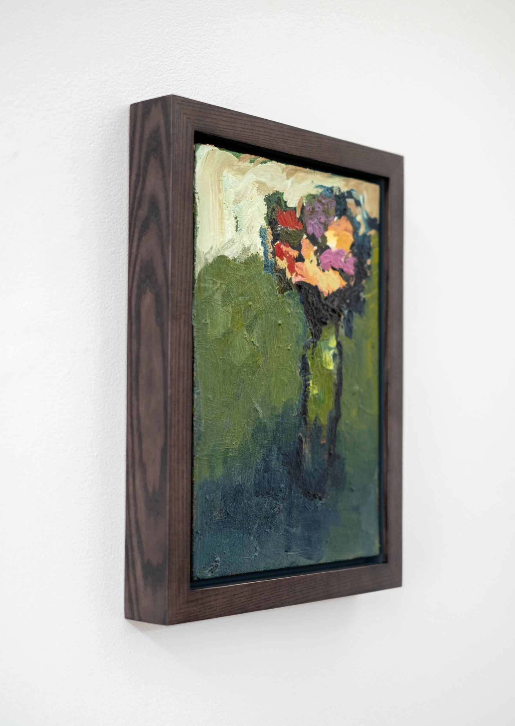 Fleurs avec nuages - kleine, farbenfrohe, florale, Stillleben, Öl auf Leinwand im Angebot 1