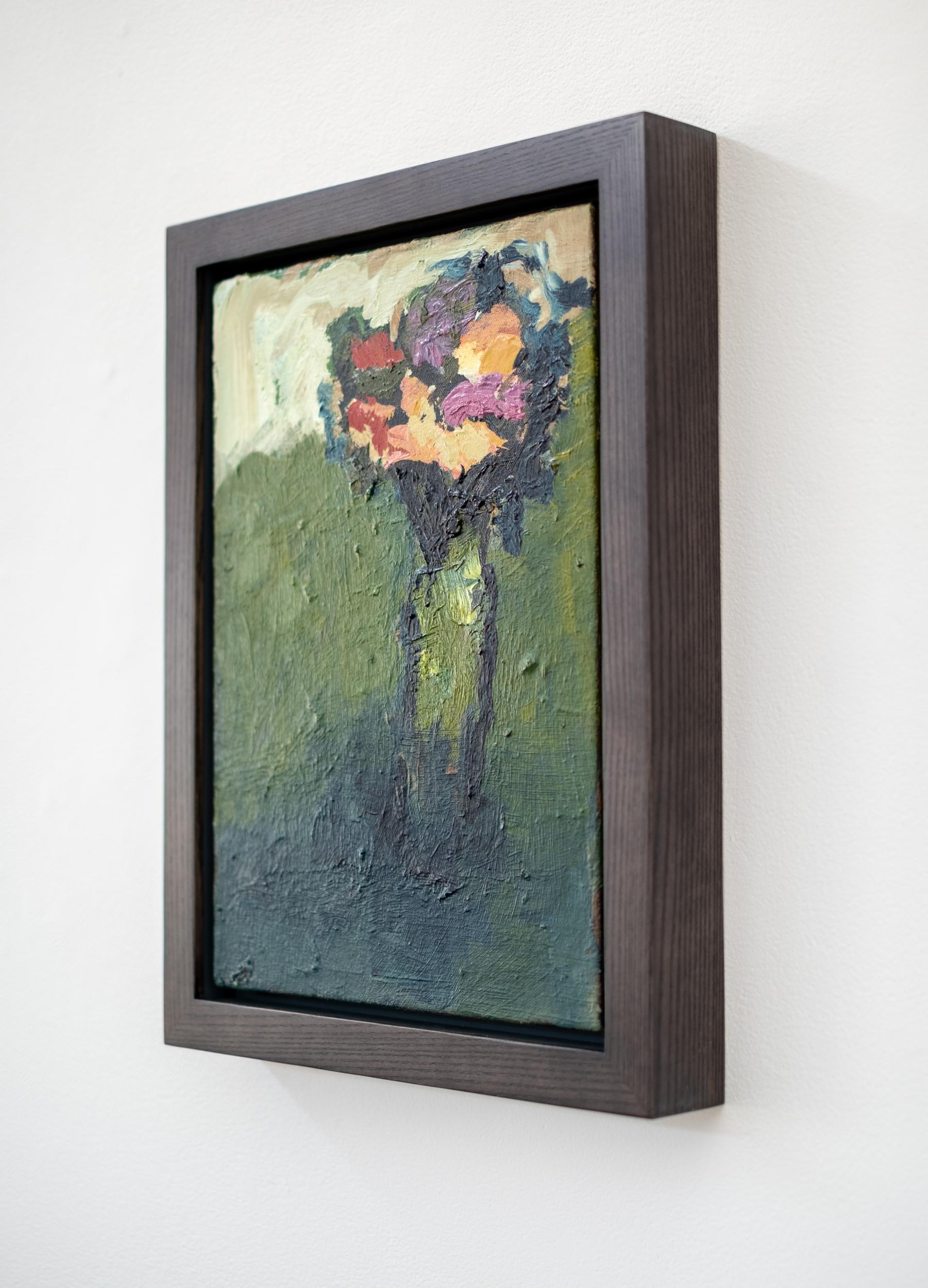 Fleurs avec nuages - kleine, farbenfrohe, florale, Stillleben, Öl auf Leinwand im Angebot 2
