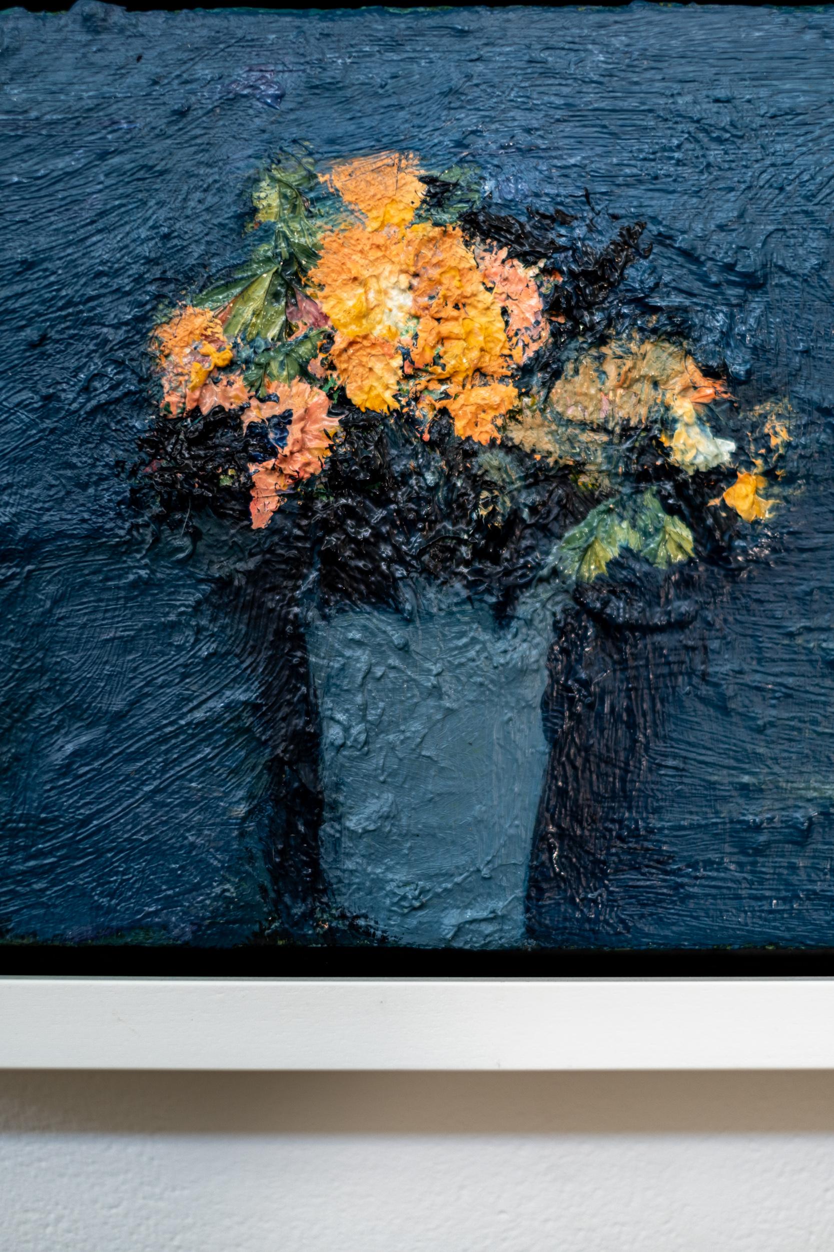 Fleurs d'abricot - contemporaneo, floreale, natura morta, olio su pannello in vendita 1