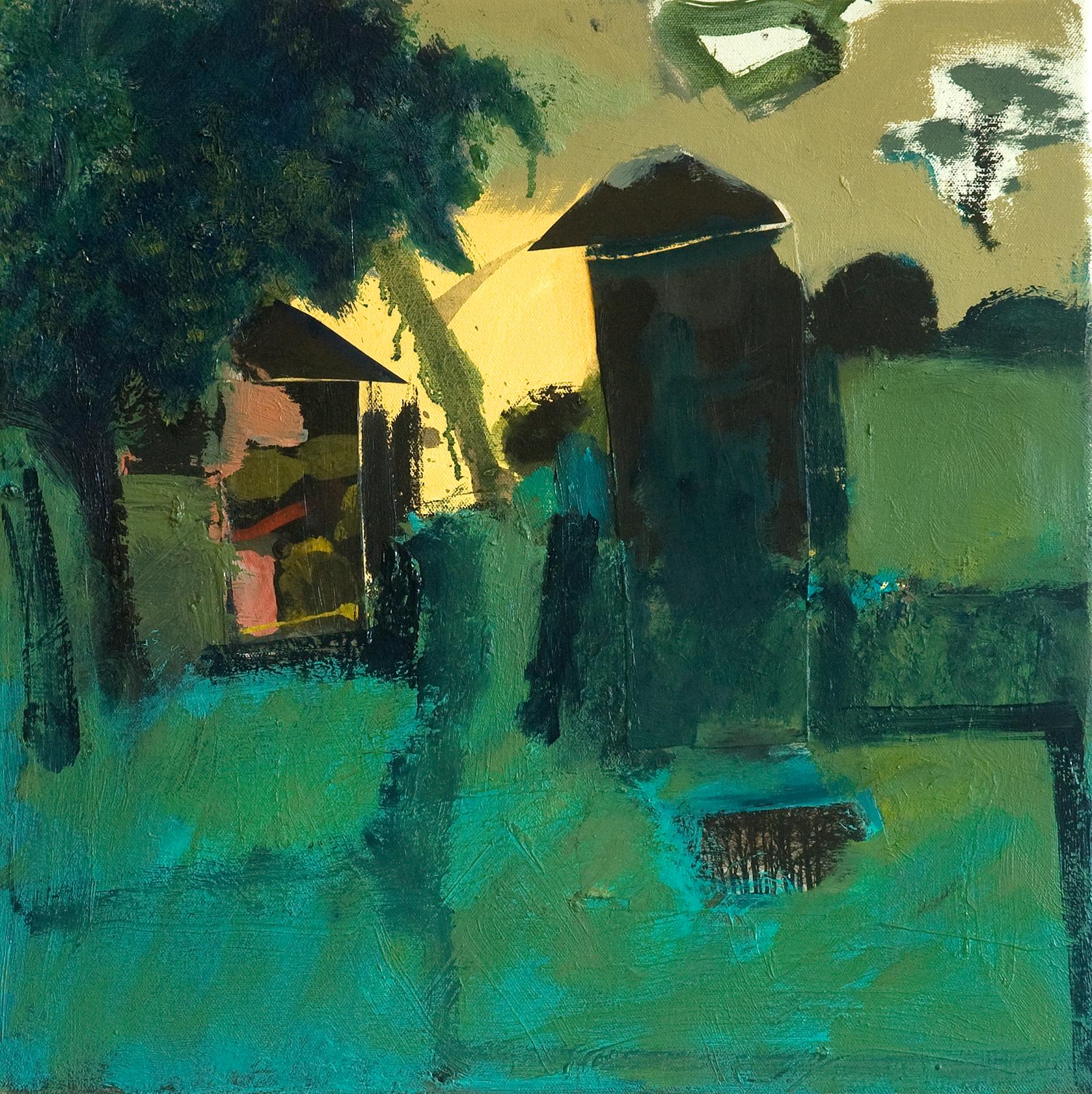 Jennifer Hornyak Abstract Painting - Pastoral Green