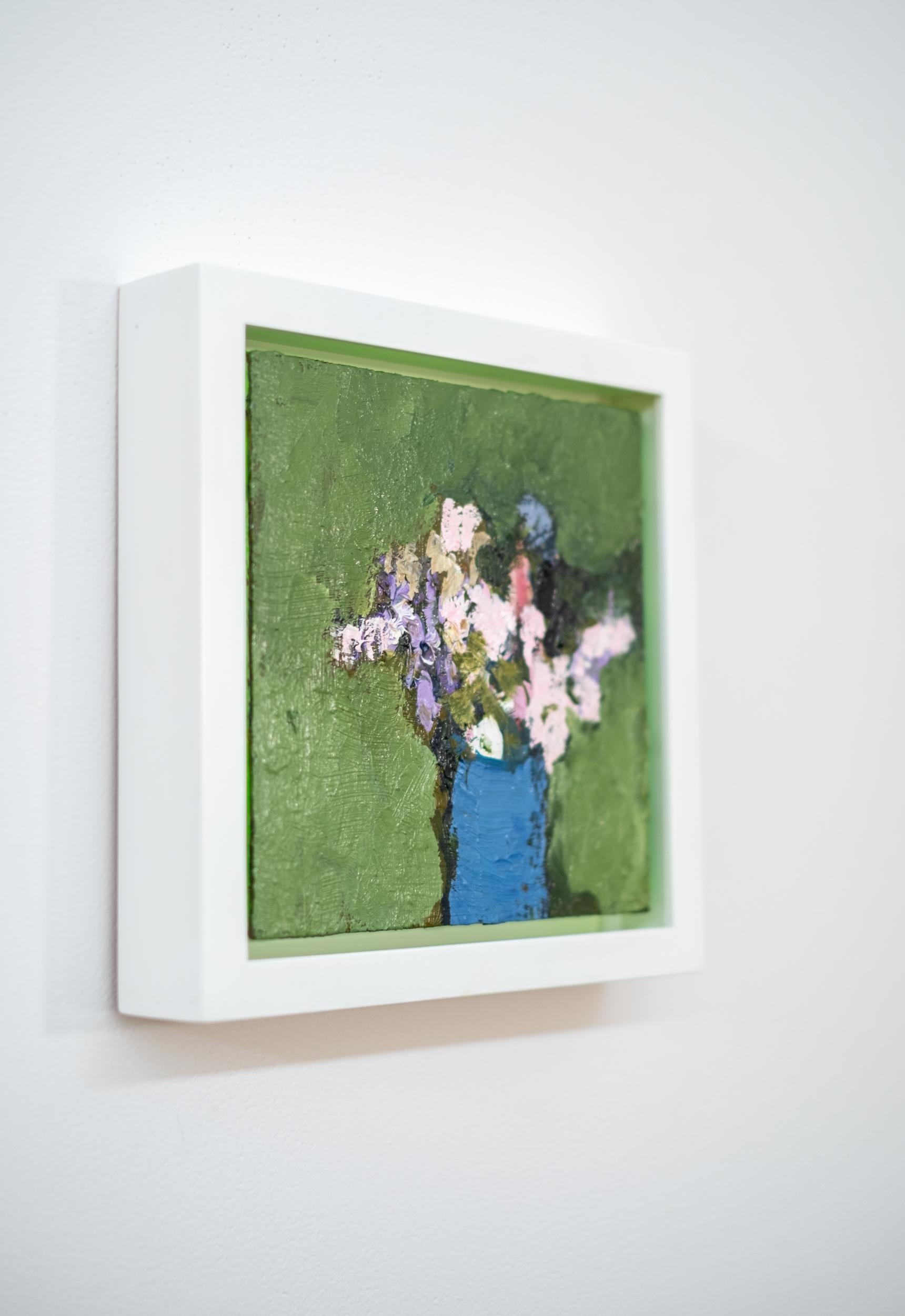 rose avec fleurs blanches  fleur, plante, floral, nature morte, huile sur panneau 2