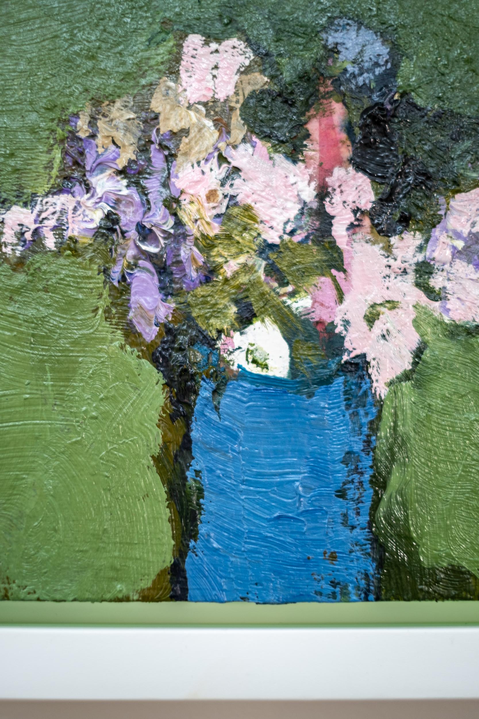 rose avec fleurs blanches  fleur, plante, floral, nature morte, huile sur panneau 6