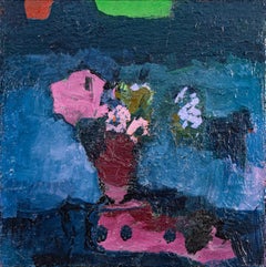 Porphyria - Abstract Contemporary Painting, Oil on Wood Panel, Framed