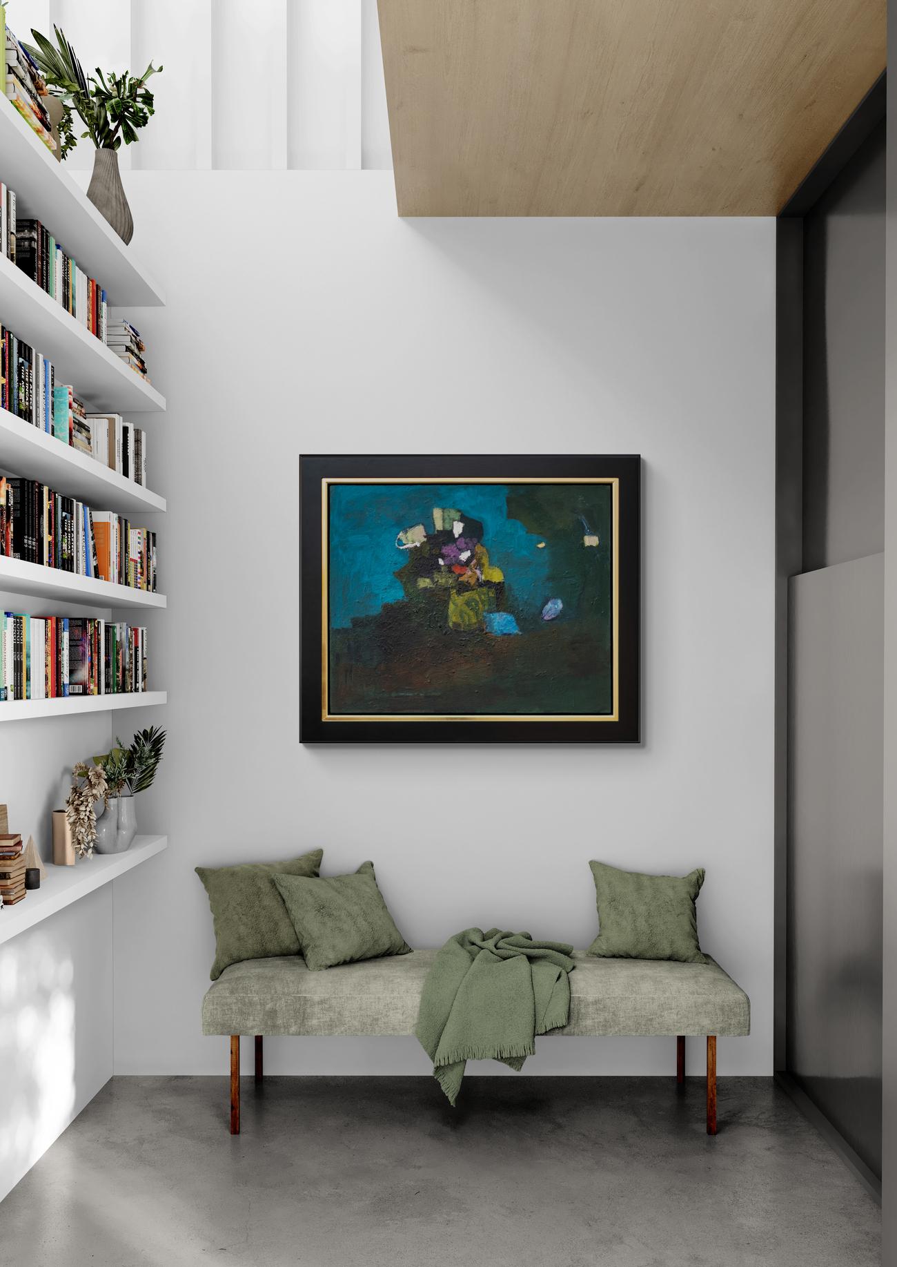 Scattering - grande nature morte, florale, contemporaine, abstraite, huile sur toile en vente 6