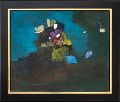 Scattering - grande nature morte, florale, contemporaine, abstraite, huile sur toile