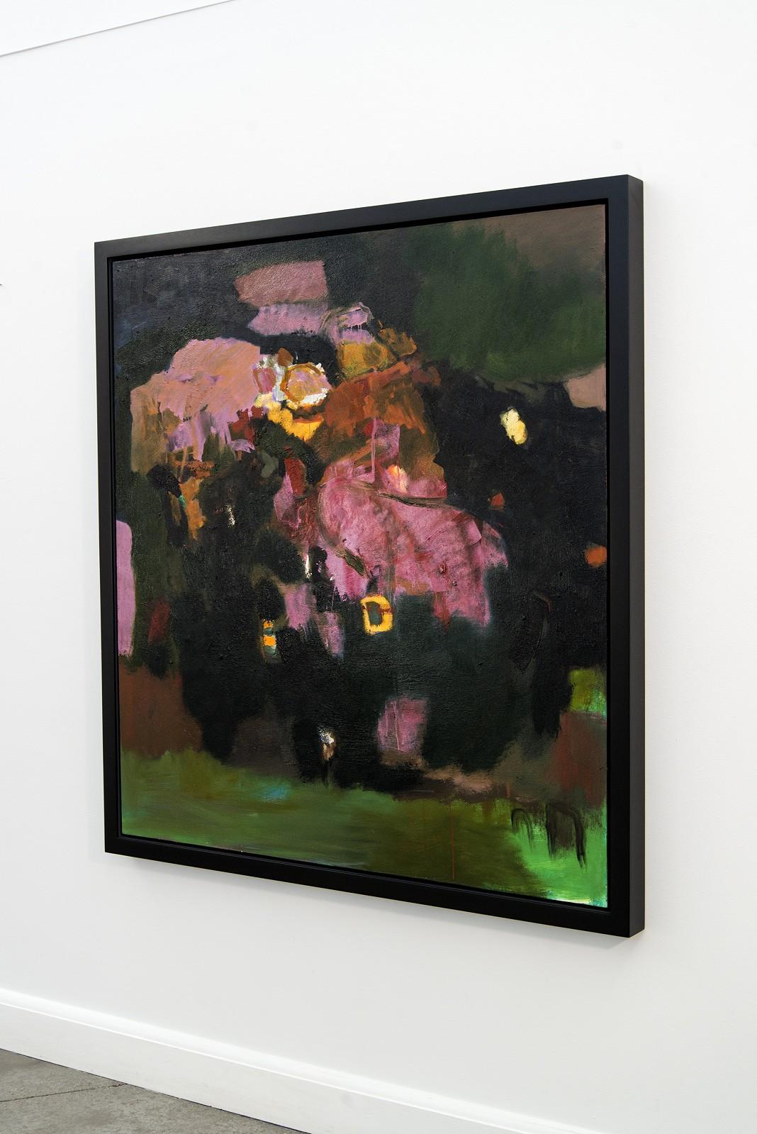 Yellow Buckle with Pinks - large, floral, abstracted still life, oil on canvas - Contemporary Painting by Jennifer Hornyak