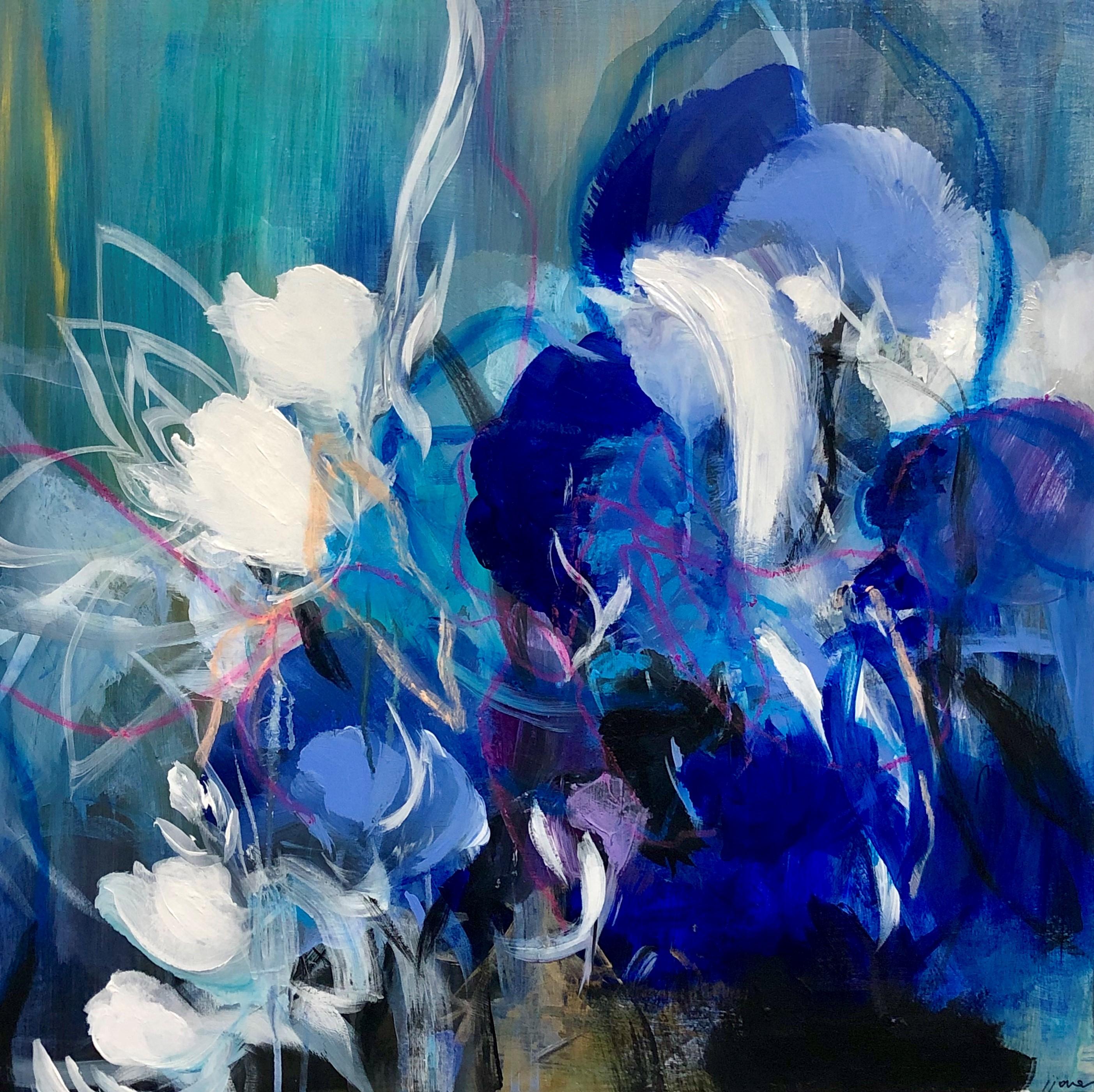 Indigo III - Painting by Jennifer JL Jones