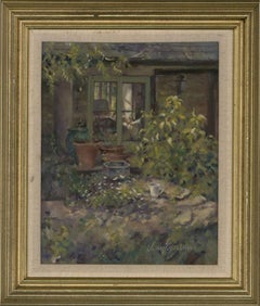 Jennifer Johnson - Signed Mid 20th Century Oil, Garden View
