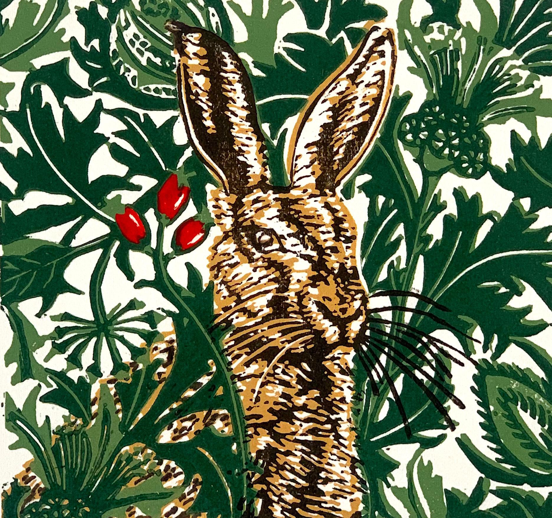 Jennifer Jokhoo Animal Painting - Winter Hare