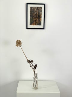 Otoño dorado con linograbado, impresión de Jennifer Jokhoo