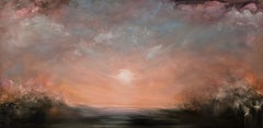 Andromeda - Dramatic warm abstract landscape sky painting