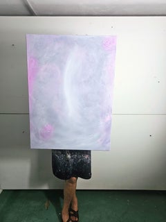 Arabesque - ethereal pink and gray abstract painting