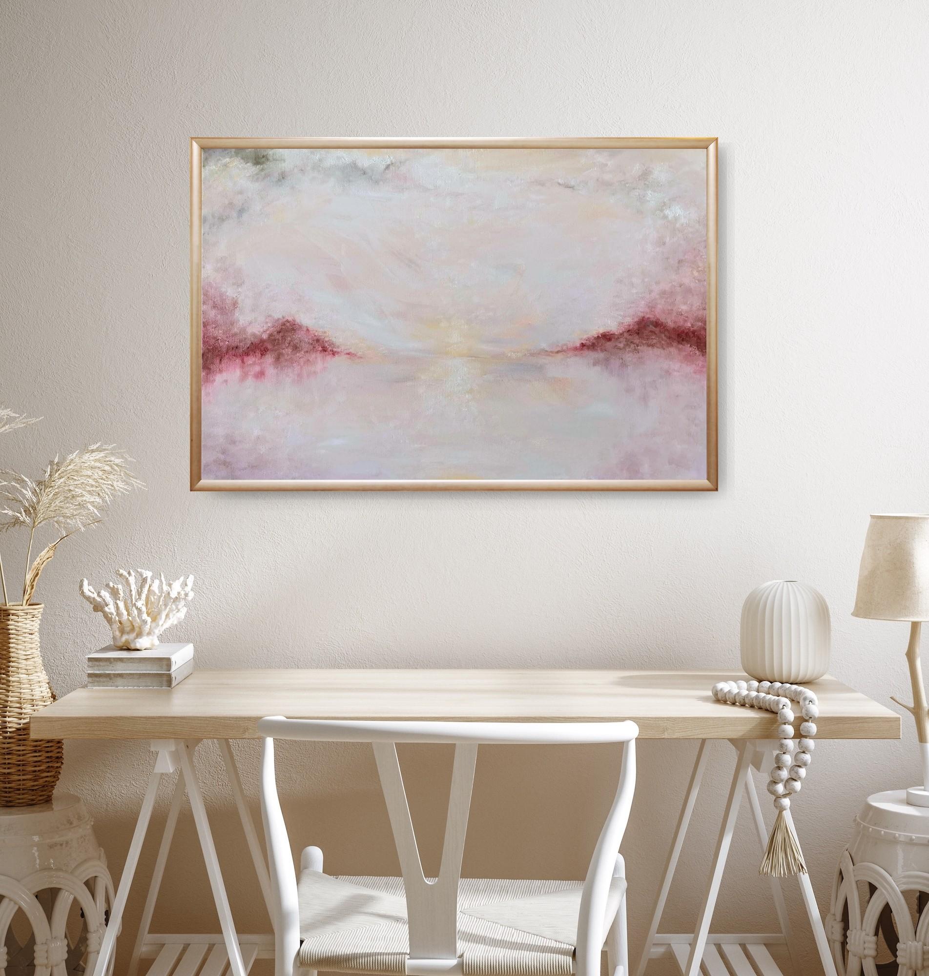 Ascension im Winter – Abstrakte, friedliche Winterlandschaft – Painting von Jennifer L. Baker