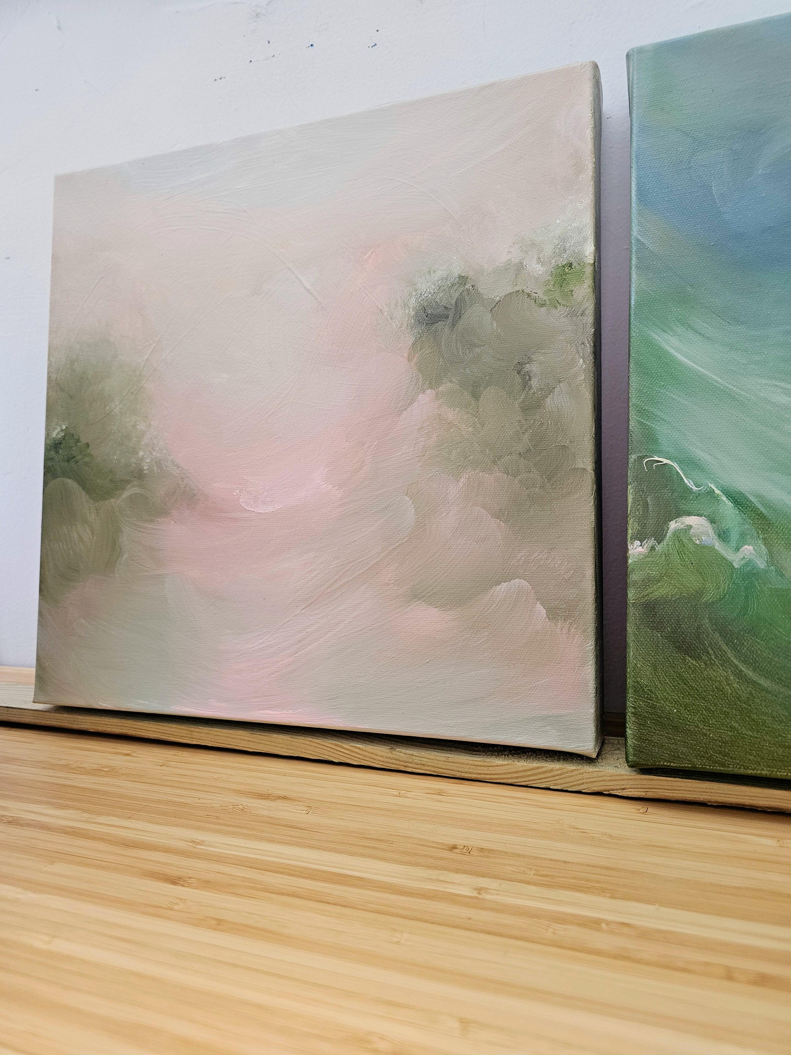 Autumn Lullaby - Verträumte Herbst abstrakte Landschaft Sonnenuntergang Gemälde im Angebot 6